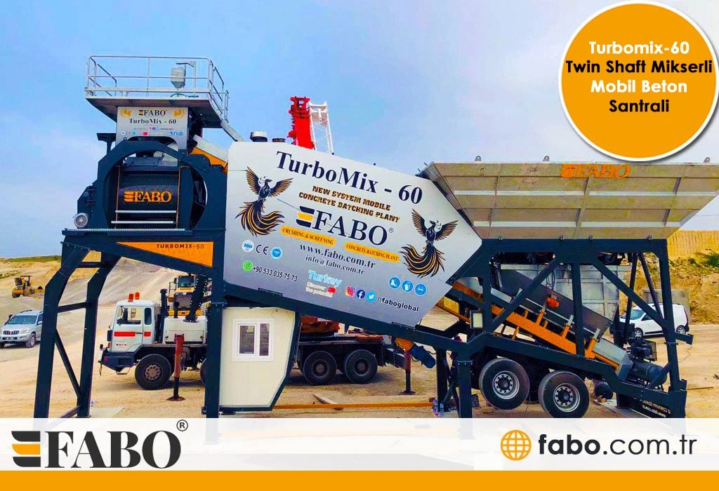 Turbomix-60 Twin Shaft Mikserli Mobil Beton Santrali